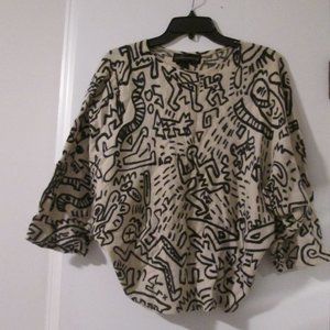Vintage Spree International Lambs wool Angora Bold Graphic Pullover Sweater Top